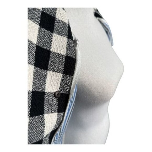 VERONICA BEARD Miller Dickey Plaid Jacket Blazer Size 4 Black White Linen Check - Picture 10 of 12